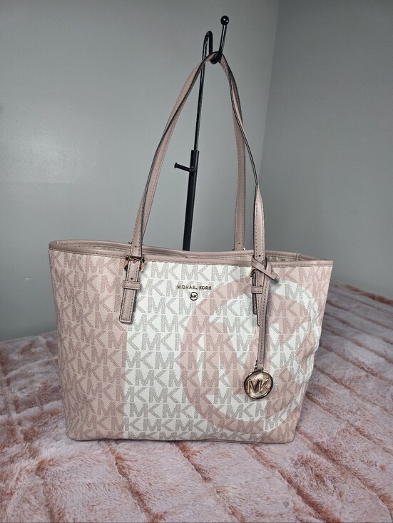 Michael Kors Handbags - Michael Kors Jet Set Two-Tone Logo Tote